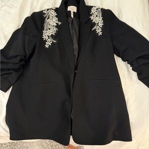 Cinq A Sept Jeweled Black Women's Blazer